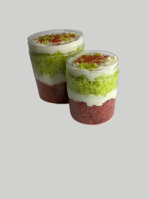 2-in-1 Layered Keylime Red Velvet Cake Jars