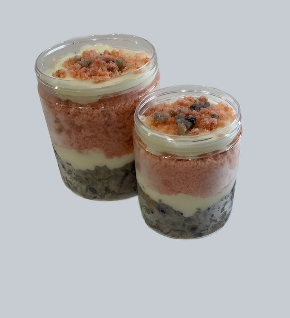 2-in-1 Layered Strawberry Blueberry Cake Jars