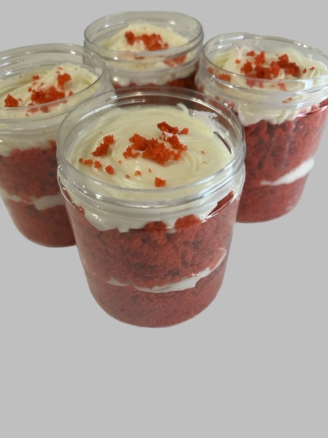 Homemade Red Velvet Cake Jar