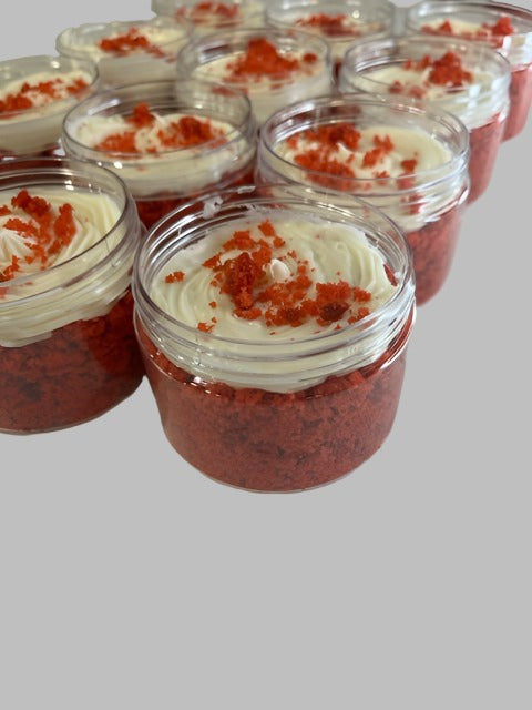 Homemade Red Velvet Cake Jar