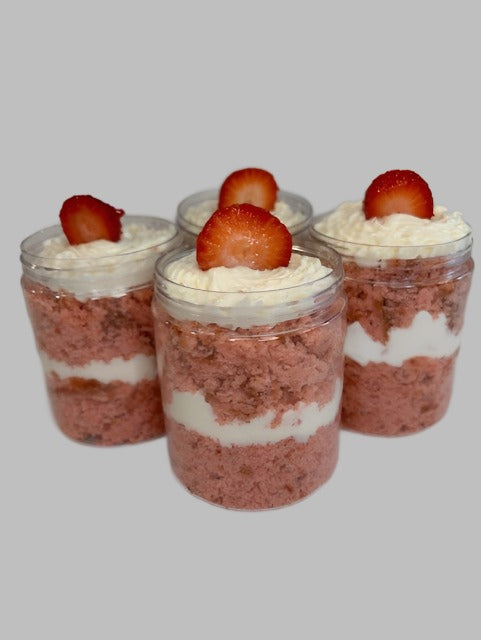 Homemade Strawberry Cake Jar